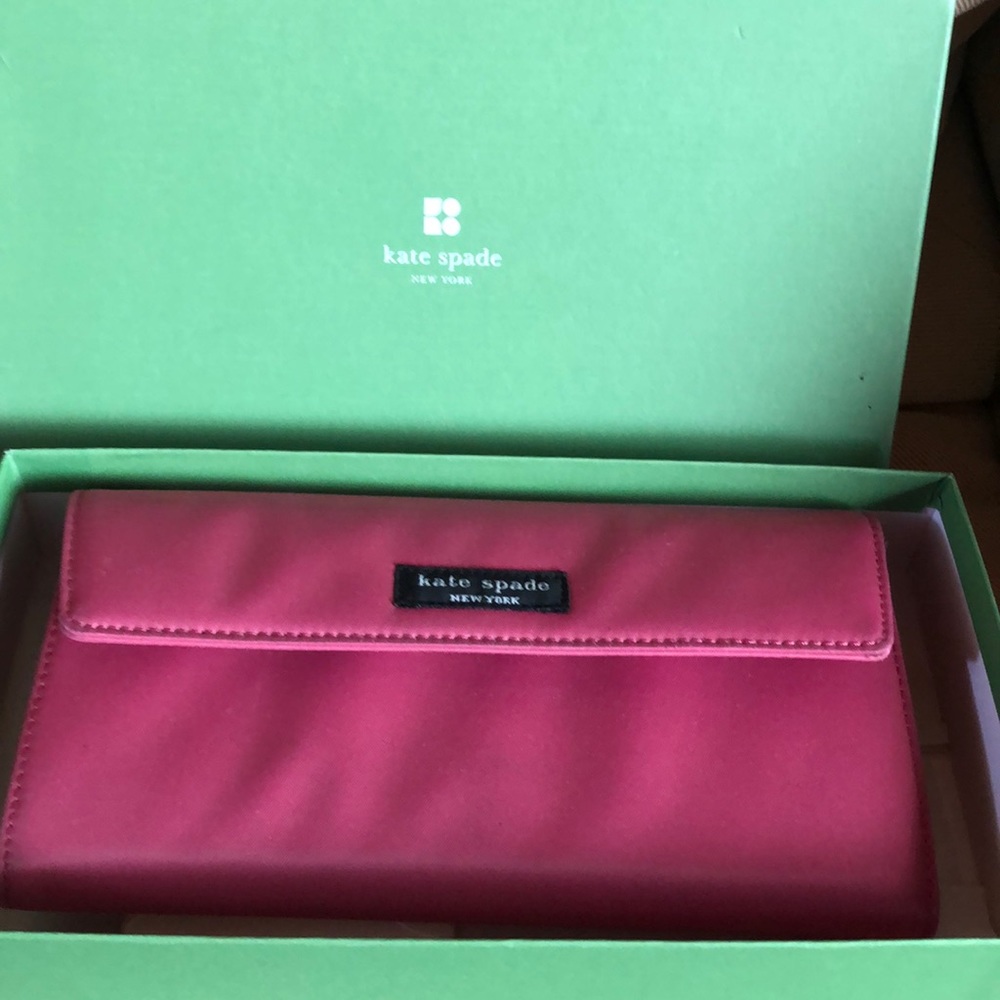 Pink Kate Spade Nylon Wallet.  Comes with box.